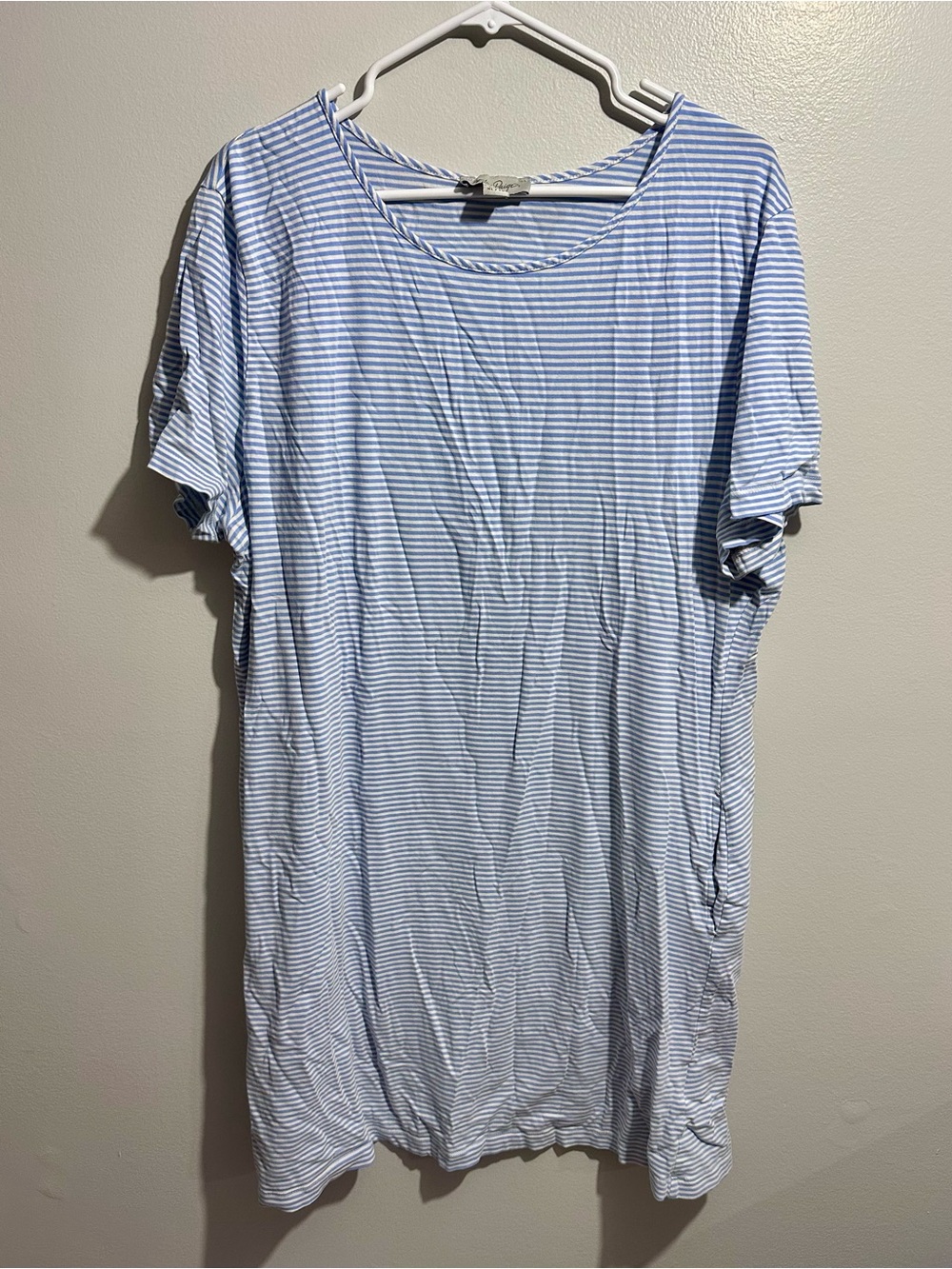 Charlie Paige Blue & White Striped Shirt Size XL (131)
